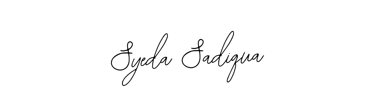 The best way (Bearetta-2O07w) to make a short signature is to pick only two or three words in your name. The name Syeda Sadiqua include a total of six letters. For converting this name. Syeda Sadiqua signature style 12 images and pictures png