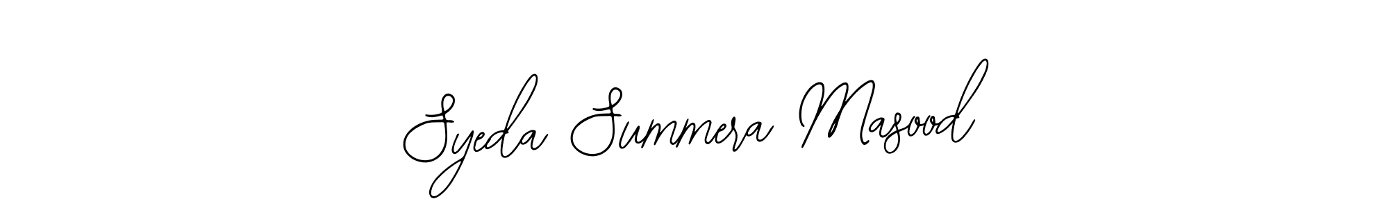 Also You can easily find your signature by using the search form. We will create Syeda Summera Masood name handwritten signature images for you free of cost using Bearetta-2O07w sign style. Syeda Summera Masood signature style 12 images and pictures png