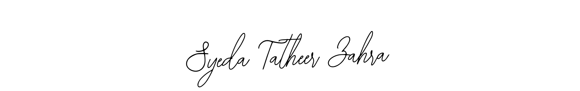 How to make Syeda Tatheer Zahra name signature. Use Bearetta-2O07w style for creating short signs online. This is the latest handwritten sign. Syeda Tatheer Zahra signature style 12 images and pictures png