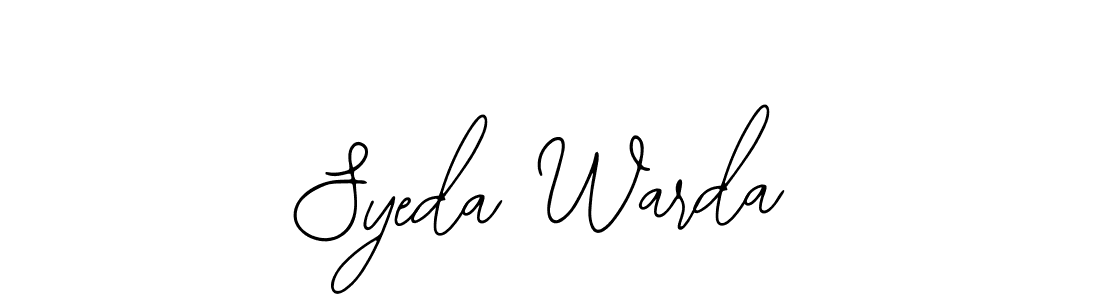 How to make Syeda Warda name signature. Use Bearetta-2O07w style for creating short signs online. This is the latest handwritten sign. Syeda Warda signature style 12 images and pictures png