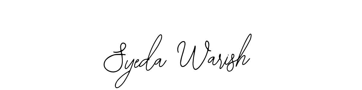 How to make Syeda Warish name signature. Use Bearetta-2O07w style for creating short signs online. This is the latest handwritten sign. Syeda Warish signature style 12 images and pictures png