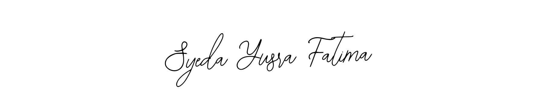 Use a signature maker to create a handwritten signature online. With this signature software, you can design (Bearetta-2O07w) your own signature for name Syeda Yusra Fatima. Syeda Yusra Fatima signature style 12 images and pictures png