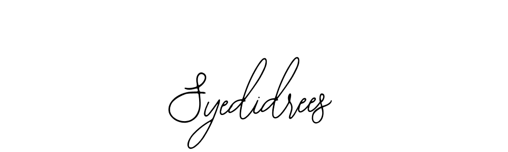 Bearetta-2O07w is a professional signature style that is perfect for those who want to add a touch of class to their signature. It is also a great choice for those who want to make their signature more unique. Get Syedidrees name to fancy signature for free. Syedidrees signature style 12 images and pictures png