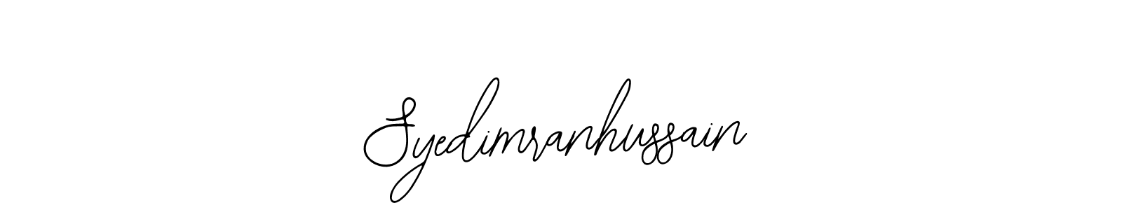 How to make Syedimranhussain name signature. Use Bearetta-2O07w style for creating short signs online. This is the latest handwritten sign. Syedimranhussain signature style 12 images and pictures png