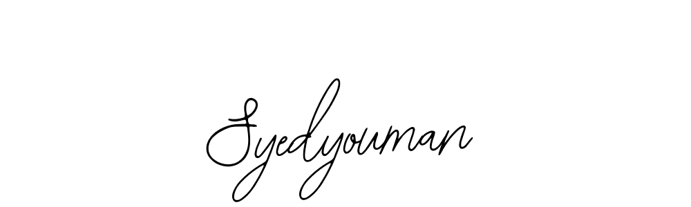 Design your own signature with our free online signature maker. With this signature software, you can create a handwritten (Bearetta-2O07w) signature for name Syedyouman. Syedyouman signature style 12 images and pictures png