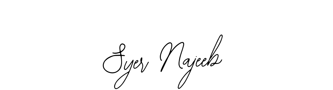 The best way (Bearetta-2O07w) to make a short signature is to pick only two or three words in your name. The name Syer Najeeb include a total of six letters. For converting this name. Syer Najeeb signature style 12 images and pictures png