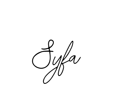 The best way (Bearetta-2O07w) to make a short signature is to pick only two or three words in your name. The name Syfa include a total of six letters. For converting this name. Syfa signature style 12 images and pictures png