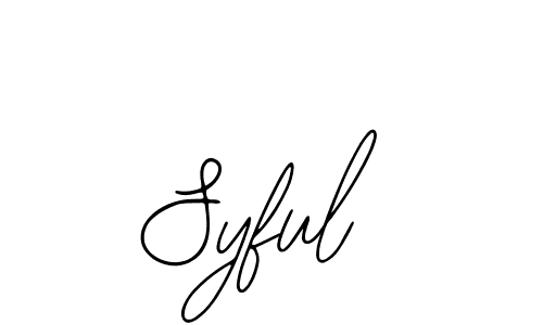 The best way (Bearetta-2O07w) to make a short signature is to pick only two or three words in your name. The name Syful include a total of six letters. For converting this name. Syful signature style 12 images and pictures png