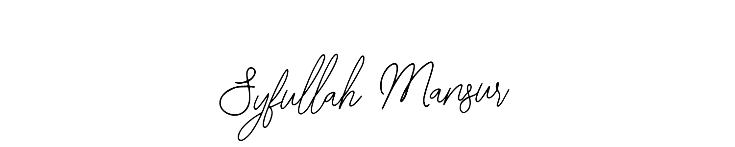 Design your own signature with our free online signature maker. With this signature software, you can create a handwritten (Bearetta-2O07w) signature for name Syfullah Mansur. Syfullah Mansur signature style 12 images and pictures png