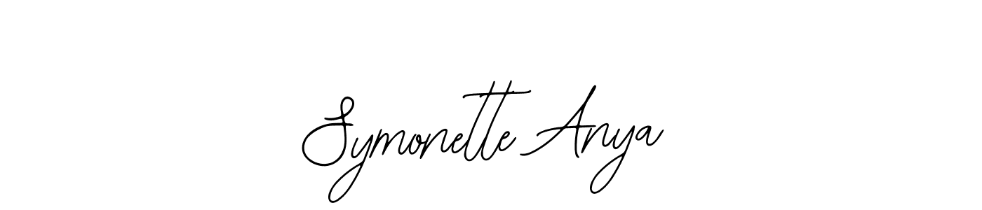 How to make Symonette Anya name signature. Use Bearetta-2O07w style for creating short signs online. This is the latest handwritten sign. Symonette Anya signature style 12 images and pictures png