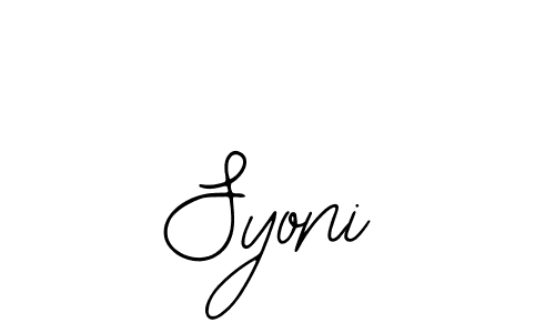 How to make Syoni name signature. Use Bearetta-2O07w style for creating short signs online. This is the latest handwritten sign. Syoni signature style 12 images and pictures png