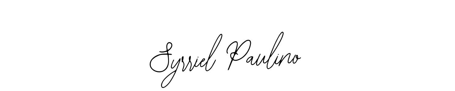 Similarly Bearetta-2O07w is the best handwritten signature design. Signature creator online .You can use it as an online autograph creator for name Syrriel Paulino. Syrriel Paulino signature style 12 images and pictures png