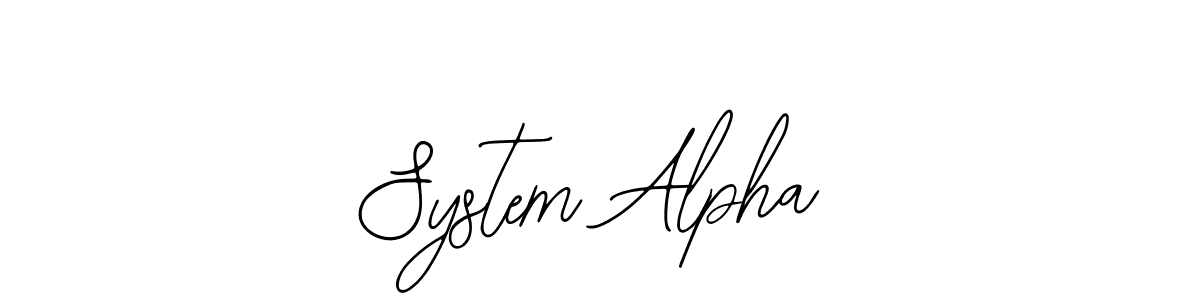Design your own signature with our free online signature maker. With this signature software, you can create a handwritten (Bearetta-2O07w) signature for name System Alpha. System Alpha signature style 12 images and pictures png