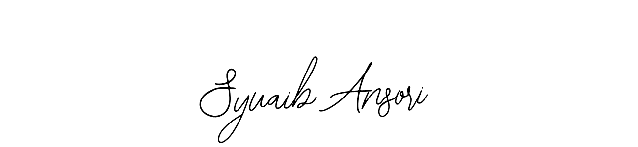 Similarly Bearetta-2O07w is the best handwritten signature design. Signature creator online .You can use it as an online autograph creator for name Syuaib Ansori. Syuaib Ansori signature style 12 images and pictures png