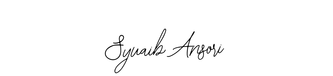 Similarly Bearetta-2O07w is the best handwritten signature design. Signature creator online .You can use it as an online autograph creator for name Syuaib Ansori. Syuaib Ansori signature style 12 images and pictures png