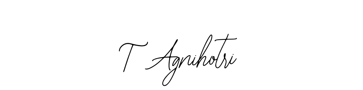 Make a beautiful signature design for name T  Agnihotri. Use this online signature maker to create a handwritten signature for free. T  Agnihotri signature style 12 images and pictures png