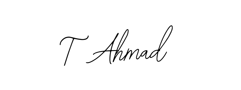 Make a short T  Ahmad signature style. Manage your documents anywhere anytime using Bearetta-2O07w. Create and add eSignatures, submit forms, share and send files easily. T  Ahmad signature style 12 images and pictures png