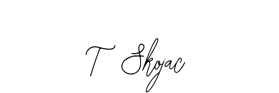 How to make T  Skojac name signature. Use Bearetta-2O07w style for creating short signs online. This is the latest handwritten sign. T  Skojac signature style 12 images and pictures png