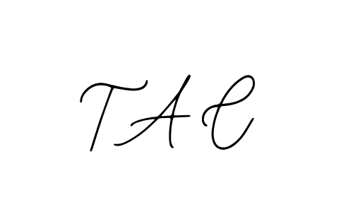 The best way (Bearetta-2O07w) to make a short signature is to pick only two or three words in your name. The name T A C include a total of six letters. For converting this name. T A C signature style 12 images and pictures png