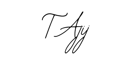 Give your name T Ajij an exquisite flair with the Bearetta-2O07w script font. Ideal for contracts, resumes, and formal letterheads. T Ajij signature style 12 images and pictures png