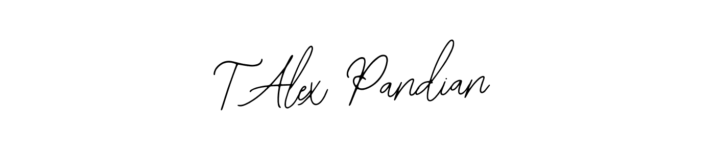 How to make T Alex Pandian name signature. Use Bearetta-2O07w style for creating short signs online. This is the latest handwritten sign. T Alex Pandian signature style 12 images and pictures png