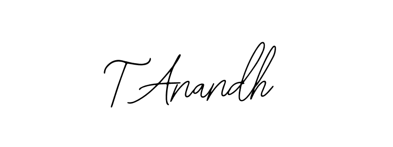 How to make T Anandh name signature. Use Bearetta-2O07w style for creating short signs online. This is the latest handwritten sign. T Anandh signature style 12 images and pictures png