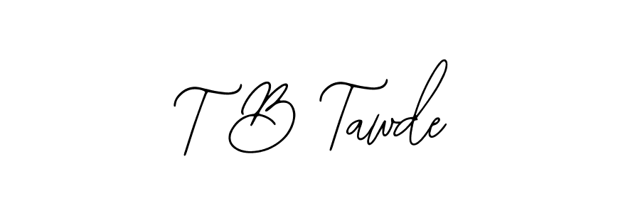 This is the best signature style for the T B Tawde name. Also you like these signature font (Bearetta-2O07w). Mix name signature. T B Tawde signature style 12 images and pictures png