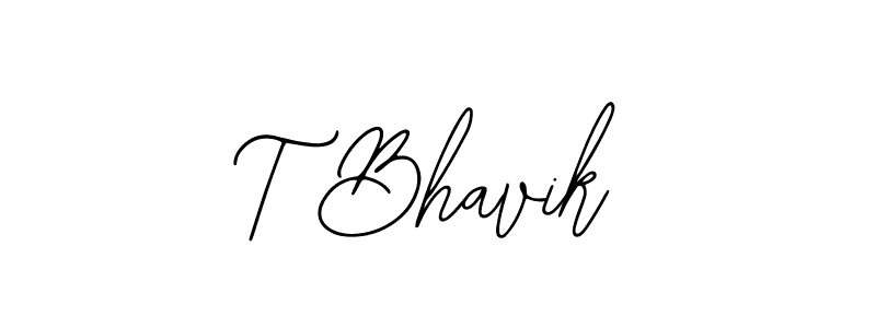 How to make T Bhavik name signature. Use Bearetta-2O07w style for creating short signs online. This is the latest handwritten sign. T Bhavik signature style 12 images and pictures png