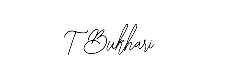 Use a signature maker to create a handwritten signature online. With this signature software, you can design (Bearetta-2O07w) your own signature for name T Bukhari. T Bukhari signature style 12 images and pictures png