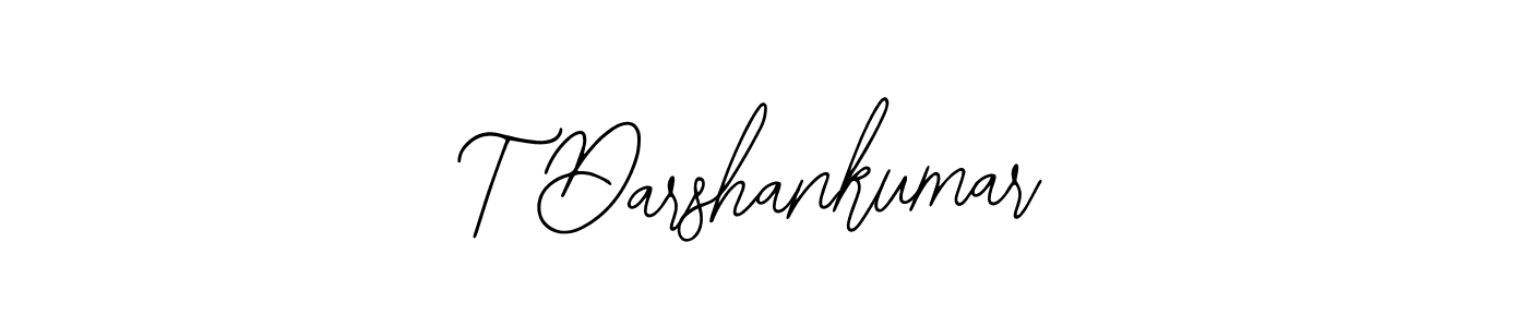 How to make T Darshankumar name signature. Use Bearetta-2O07w style for creating short signs online. This is the latest handwritten sign. T Darshankumar signature style 12 images and pictures png