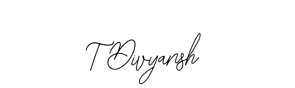 if you are searching for the best signature style for your name T Divyansh. so please give up your signature search. here we have designed multiple signature styles  using Bearetta-2O07w. T Divyansh signature style 12 images and pictures png