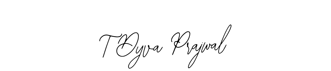 Also You can easily find your signature by using the search form. We will create T Dyva Prajwal name handwritten signature images for you free of cost using Bearetta-2O07w sign style. T Dyva Prajwal signature style 12 images and pictures png