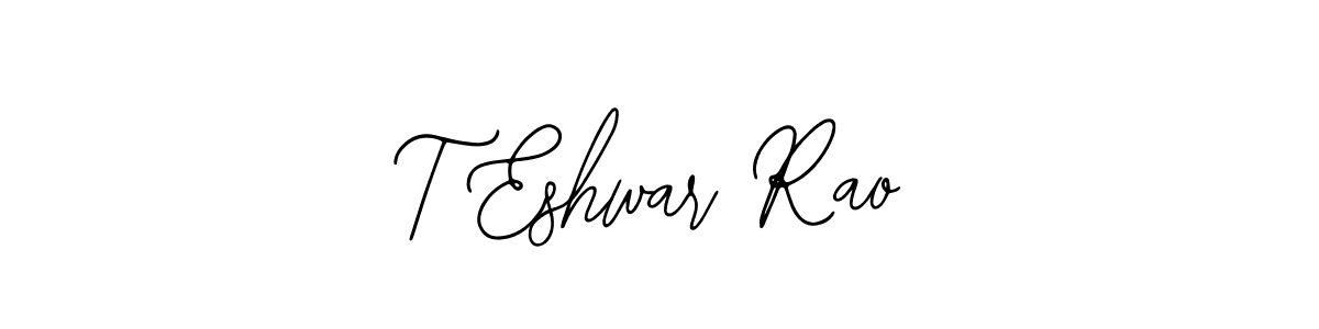 How to make T Eshwar Rao name signature. Use Bearetta-2O07w style for creating short signs online. This is the latest handwritten sign. T Eshwar Rao signature style 12 images and pictures png