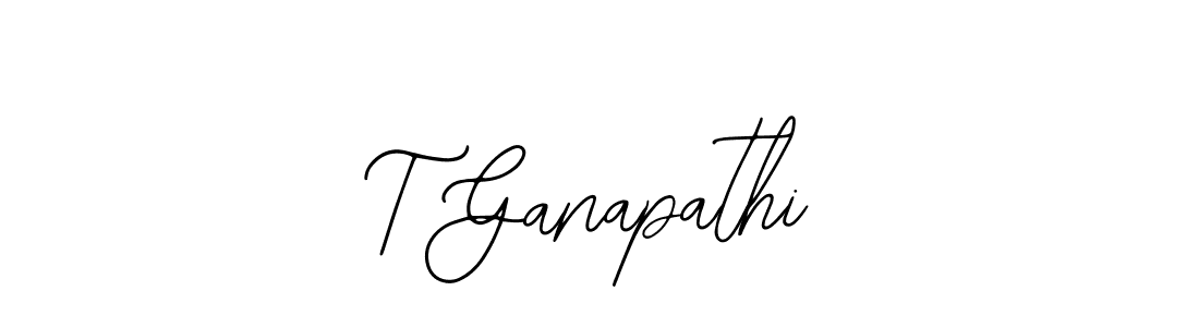 Design your own signature with our free online signature maker. With this signature software, you can create a handwritten (Bearetta-2O07w) signature for name T Ganapathi. T Ganapathi signature style 12 images and pictures png