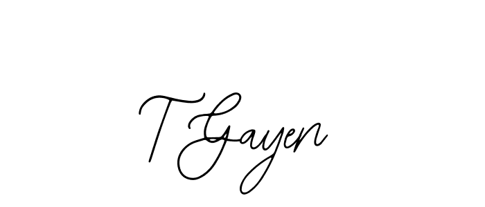 Make a beautiful signature design for name T Gayen. With this signature (Bearetta-2O07w) style, you can create a handwritten signature for free. T Gayen signature style 12 images and pictures png