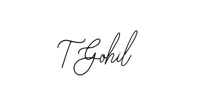 You should practise on your own different ways (Bearetta-2O07w) to write your name (T Gohil) in signature. don't let someone else do it for you. T Gohil signature style 12 images and pictures png