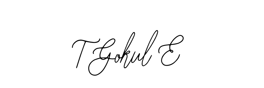 Design your own signature with our free online signature maker. With this signature software, you can create a handwritten (Bearetta-2O07w) signature for name T Gokul E. T Gokul E signature style 12 images and pictures png