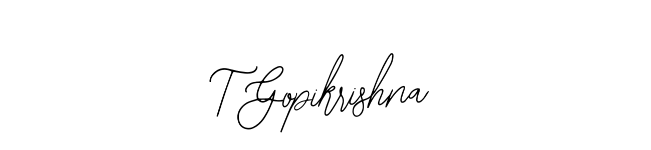 You should practise on your own different ways (Bearetta-2O07w) to write your name (T Gopikrishna) in signature. don't let someone else do it for you. T Gopikrishna signature style 12 images and pictures png