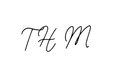How to make T H M name signature. Use Bearetta-2O07w style for creating short signs online. This is the latest handwritten sign. T H M signature style 12 images and pictures png