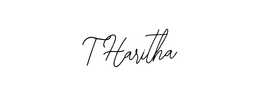 Use a signature maker to create a handwritten signature online. With this signature software, you can design (Bearetta-2O07w) your own signature for name T Haritha. T Haritha signature style 12 images and pictures png