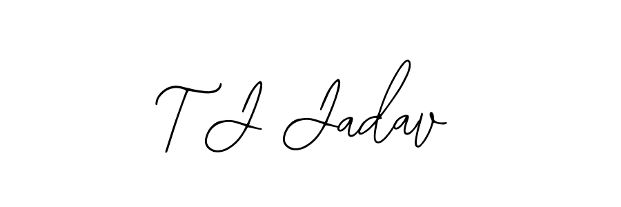 The best way (Bearetta-2O07w) to make a short signature is to pick only two or three words in your name. The name T J Jadav include a total of six letters. For converting this name. T J Jadav signature style 12 images and pictures png