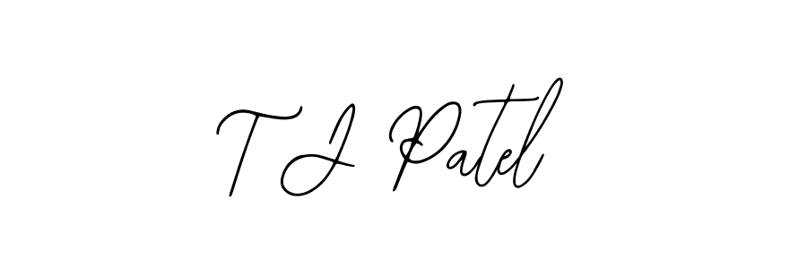 You should practise on your own different ways (Bearetta-2O07w) to write your name (T J Patel) in signature. don't let someone else do it for you. T J Patel signature style 12 images and pictures png