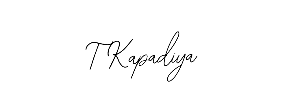 Make a beautiful signature design for name T Kapadiya. With this signature (Bearetta-2O07w) style, you can create a handwritten signature for free. T Kapadiya signature style 12 images and pictures png
