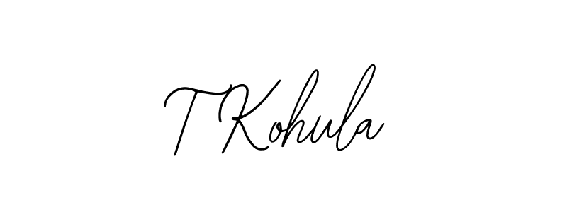 The best way (Bearetta-2O07w) to make a short signature is to pick only two or three words in your name. The name T Kohula include a total of six letters. For converting this name. T Kohula signature style 12 images and pictures png