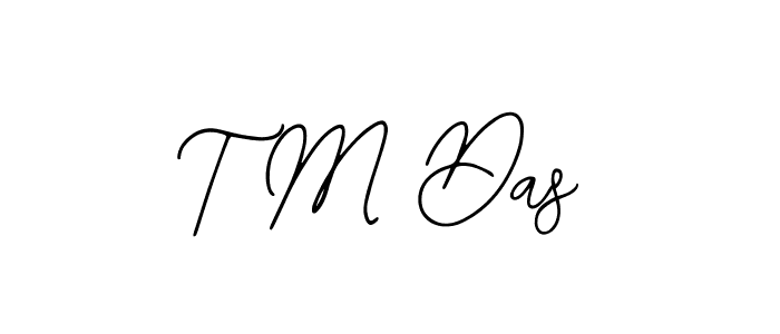 How to make T M Das name signature. Use Bearetta-2O07w style for creating short signs online. This is the latest handwritten sign. T M Das signature style 12 images and pictures png