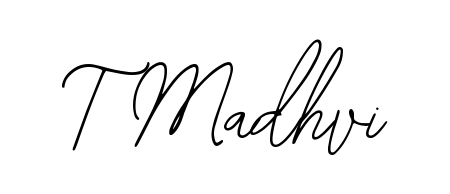 You should practise on your own different ways (Bearetta-2O07w) to write your name (T Madhvi) in signature. Don't let someone else do it for you. T Madhvi signature style 12 images and pictures png