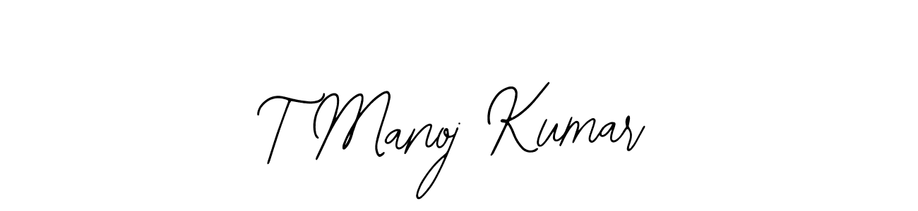 This is the best signature style for the T Manoj Kumar name. Also you like these signature font (Bearetta-2O07w). Mix name signature. T Manoj Kumar signature style 12 images and pictures png