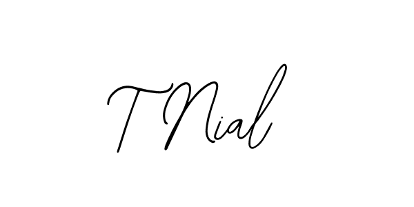 The best way (Bearetta-2O07w) to make a short signature is to pick only two or three words in your name. The name T Nial include a total of six letters. For converting this name. T Nial signature style 12 images and pictures png