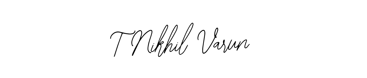 if you are searching for the best signature style for your name T Nikhil Varun. so please give up your signature search. here we have designed multiple signature styles  using Bearetta-2O07w. T Nikhil Varun signature style 12 images and pictures png