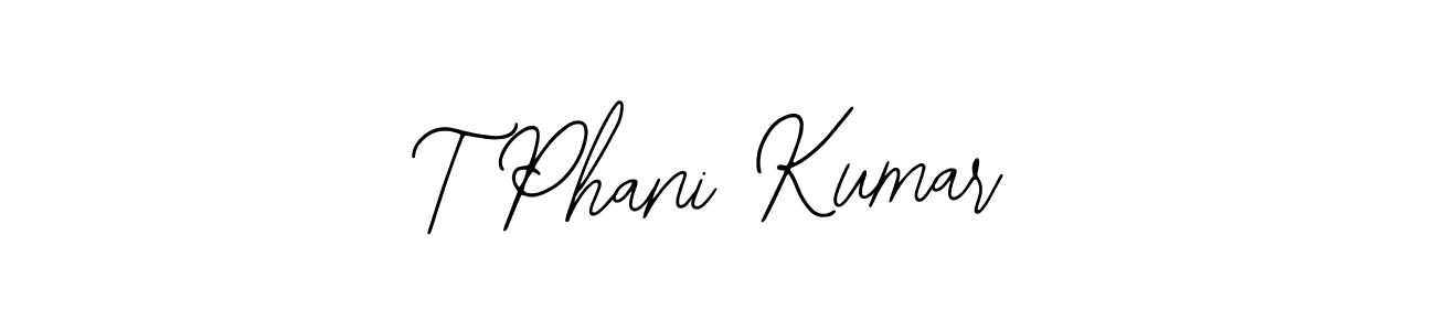 The best way (Bearetta-2O07w) to make a short signature is to pick only two or three words in your name. The name T Phani Kumar include a total of six letters. For converting this name. T Phani Kumar signature style 12 images and pictures png